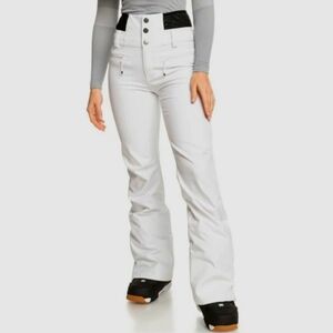Roxy Rising High Snow Pants, Bright White with Black Band at Waist